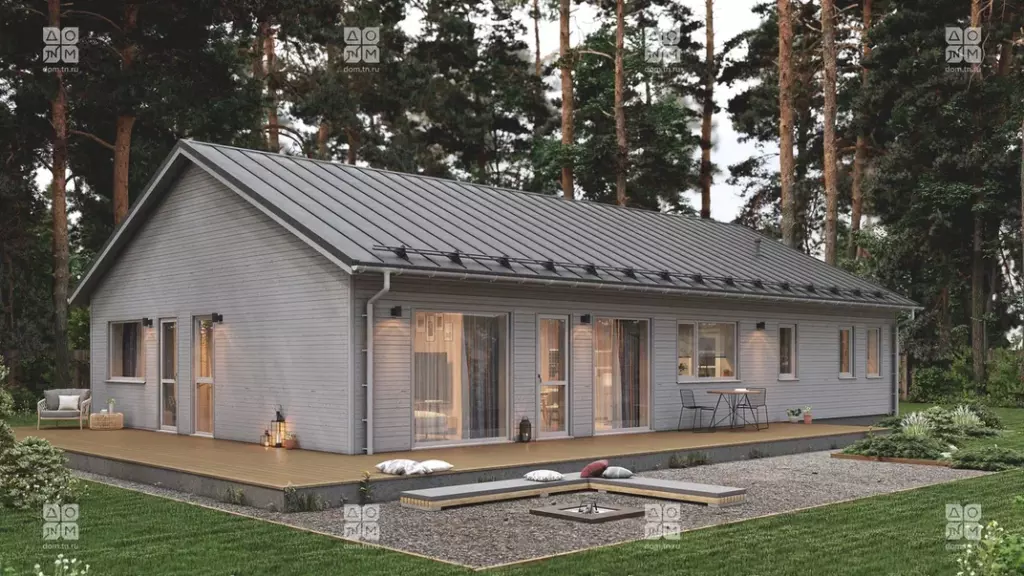 Каркасный дом с 2 террасами