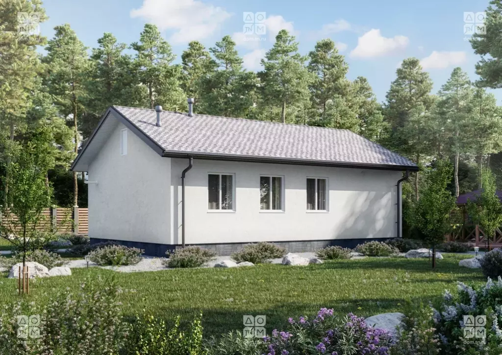 Каркасный дом с двухскатной крышей